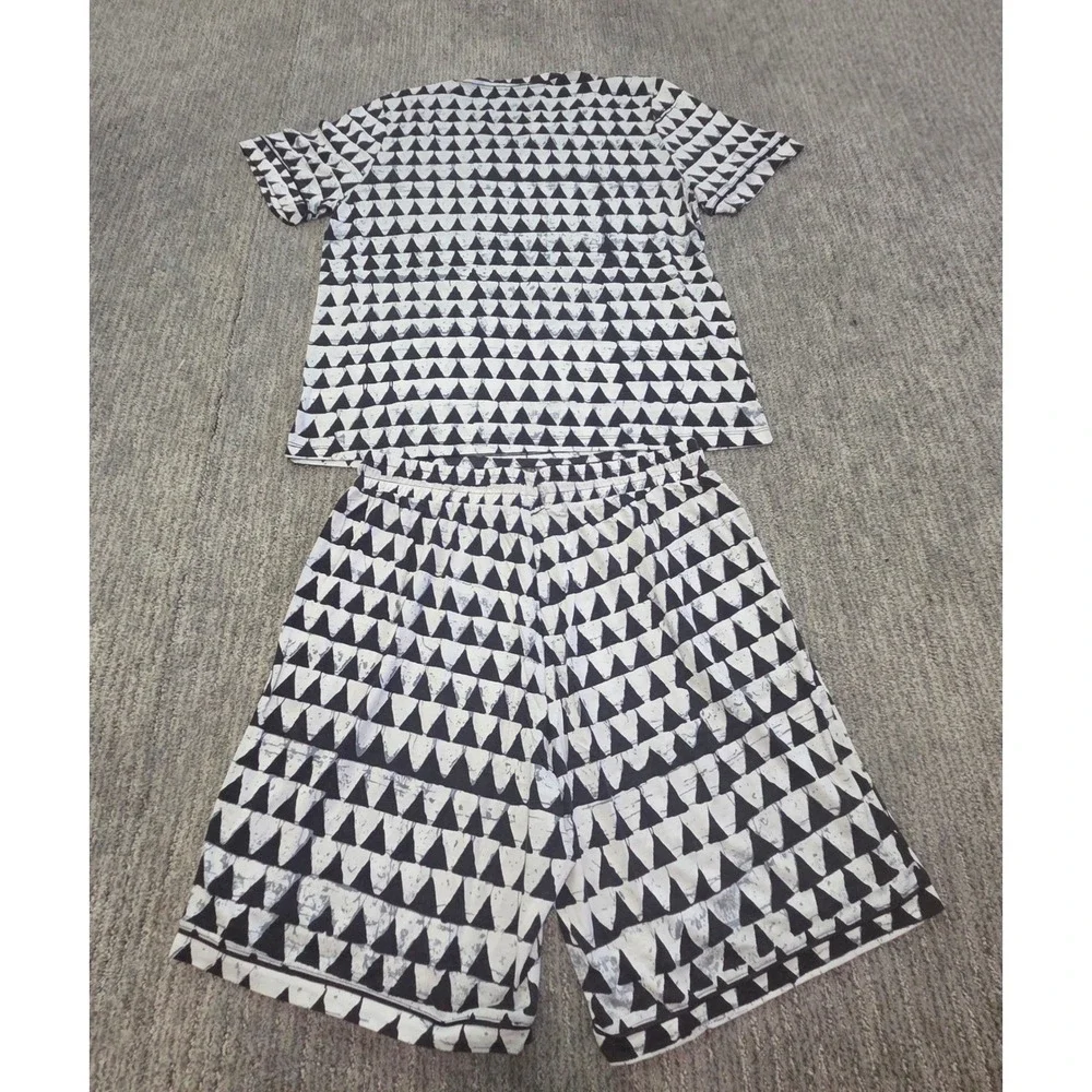 Cosabella Studio 181 Mens Pajama Set Black White Geometric Triangle Sleepwear